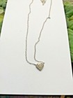 1/8 CTW Diamond Heart Necklace 10K White Gold 17 inches EUC with tag — photo 2
