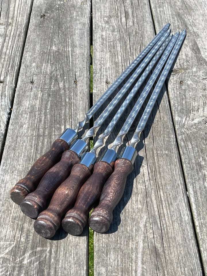 5 шт. сверхпрочные перекосы из нержавеющей стали Lula 11 галлонов (3 мм) (деревянная ручка) / 26 дюймов - Изображение 3 из 4