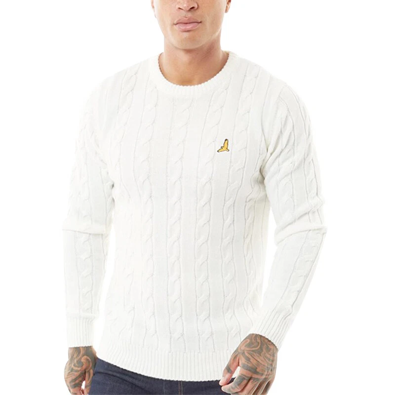 BRAVE SOUL Mens Pullover Jumper Crew Neck Long Sleeve Winter Knitted Cardigan - Image 2 of 4