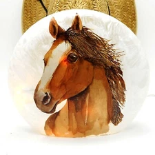 Stony Creek Beautiful Horses Wild Thoroughbred 9.5" Pre-Lit Glass Saucer THB42B