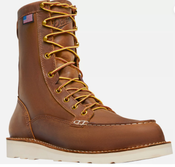 DANNER&reg; BULL RUN MOC TOE 8" TOBACCO STEEL TOE WORK BOOTS 15