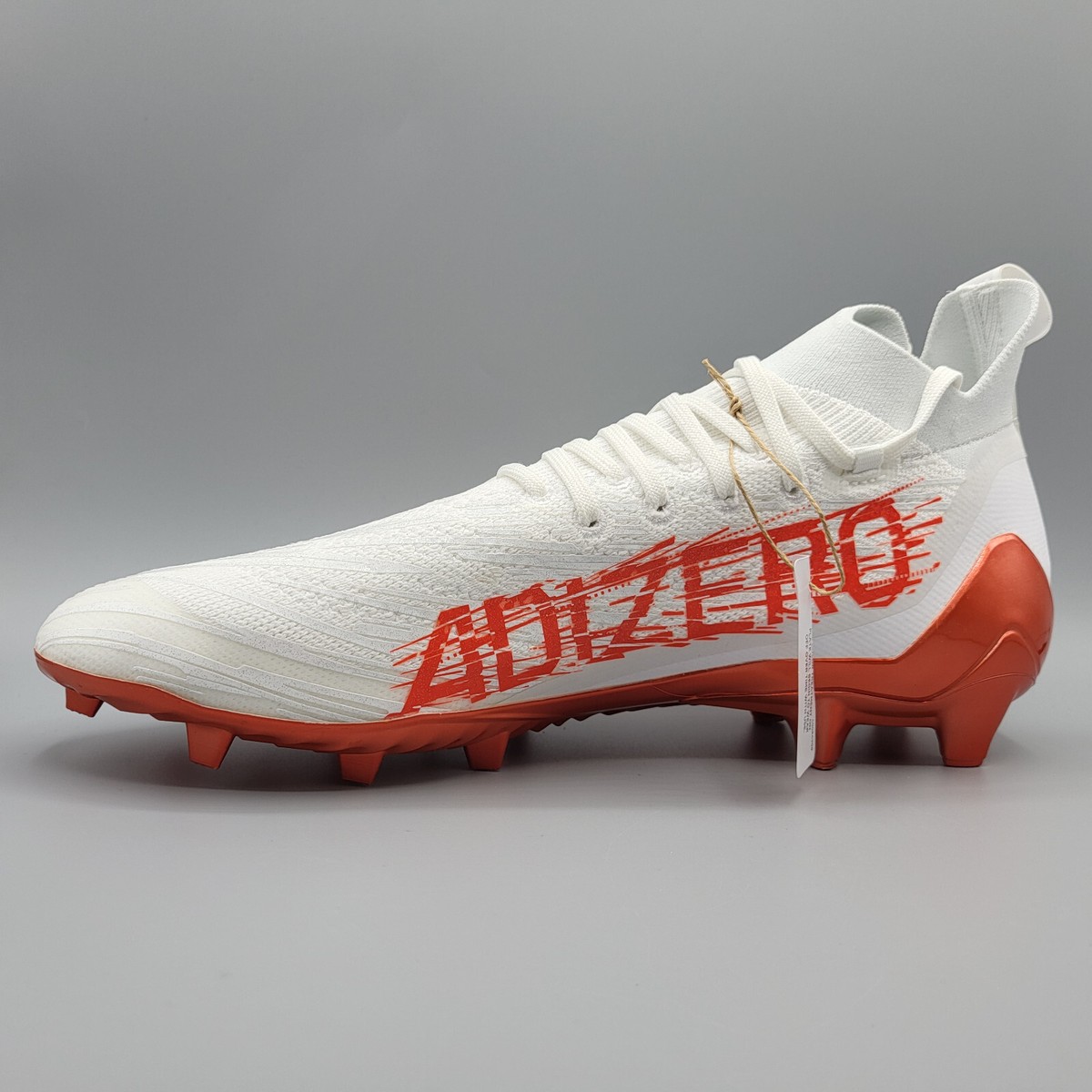 Adidas Adizero PRIMEKNIT Football Cleats HP8742 White/Orange Men’s New Size 12.5 Men - Adidas Adizero Primeknit White Orange  main image 2