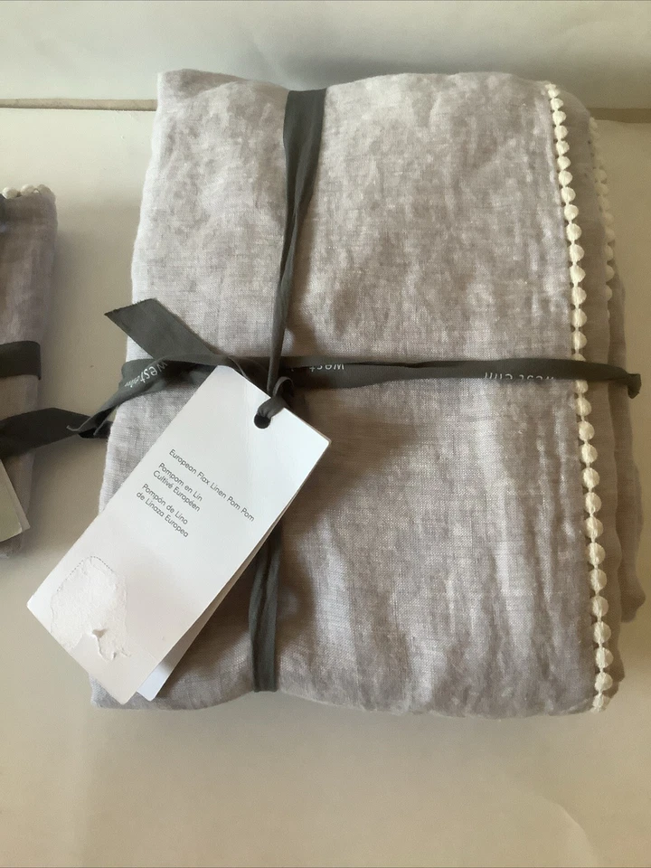 Capa de edredom West Elm linho europeu dupla lilás e farsa - Imagem 2 de 4