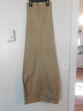 MEN'S BERLE BEIGE SLACKS, NWOT, 42"SHORT, UNFINISHED, PLEATED FRONT
