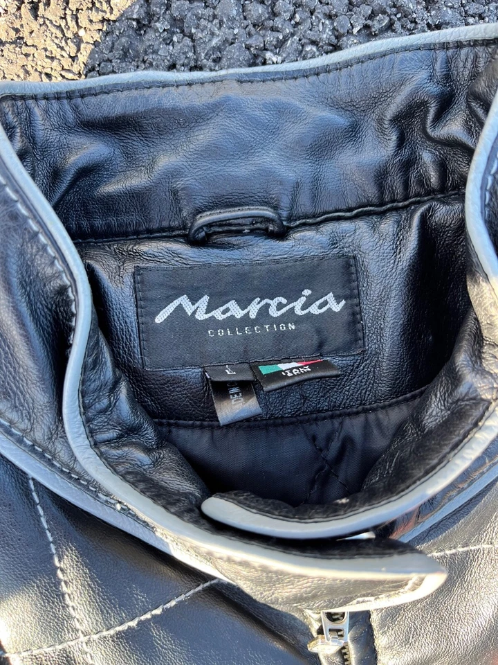 Maravillosa chaqueta italiana de cuero para moto Marcia talla pequeña Foto 3 de 3