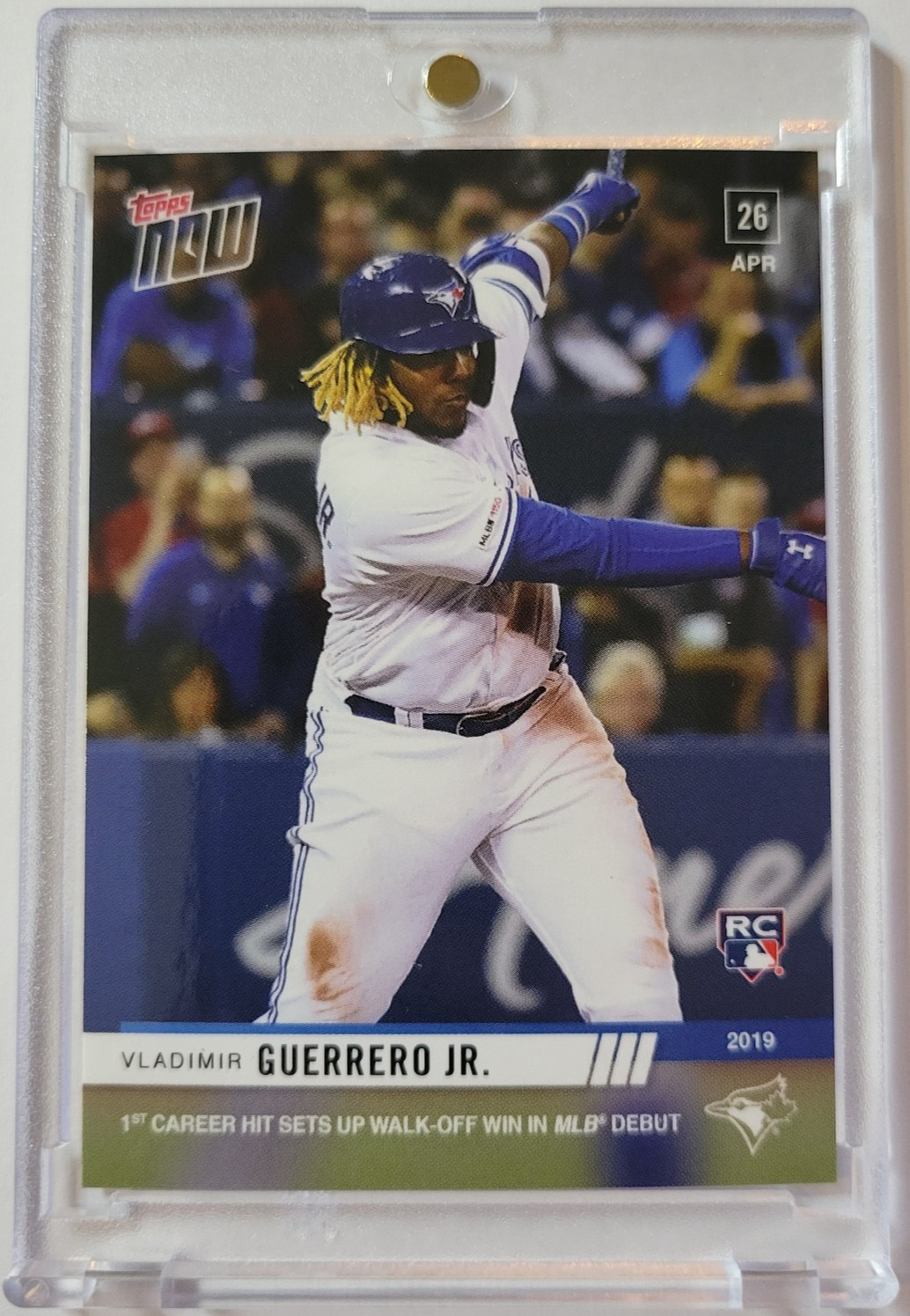2019 TOPPS NOW #137 VLADIMIR GUERRERO JR RC ROOKIE - 1st CAREER HIT MLB DEBUT