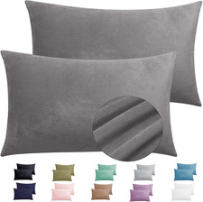 2 Pack Zippered Velvet Queen Pillowcases, Super Soft and Cozy Luxury Fuzzy Flann