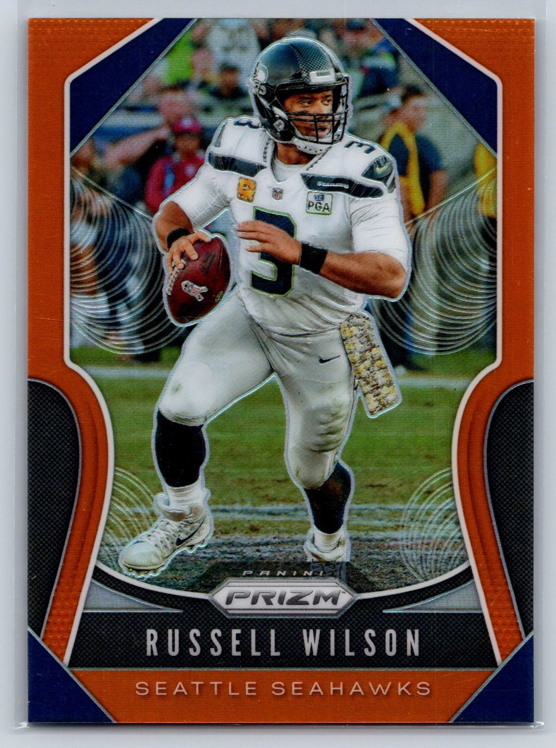 2019 Panini Prizm #258 Russell Wilson Orange #/249