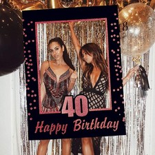 Rose Gold 40th Birthday Party Photo Booth Props 40th Birthday Photo Frame Bir...