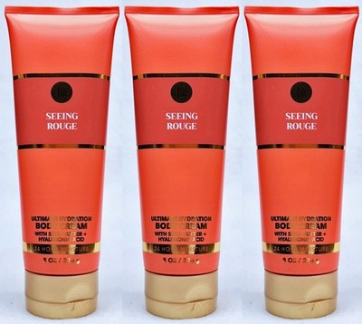 3 Bath Body Works SEEING ROUGE Ultimate Hydration Body Cream Lotion 8 oz