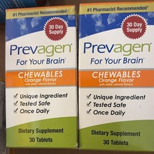 Lot Of 2 30ct Prevagen Regular Strength 10mg Orange Chewables 60-Day Supply 