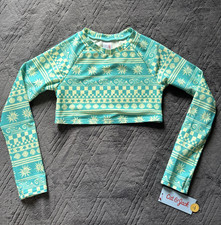 Cat  Jack Girls M 8 Beach Rash Guard Swim Top Long Sleeve UPF 50 Crop