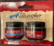 Sheaffer's Skrip Ink Blue Burgundy/maroon 12ml 2 Bottles - New Unused