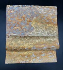 Kimono Konjaku Club Antique Silk Obi Nagoya Gold Thread Japan