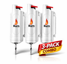 3 Pack Burn Pepper Spray Keychain for Self-Defense 1/2oz Police Strength White
