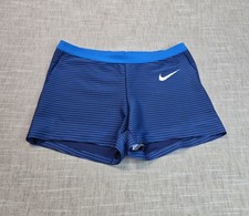 NIKE Pro Elite Racing Shorts Large Womens Blue White Made In USA Track & Field