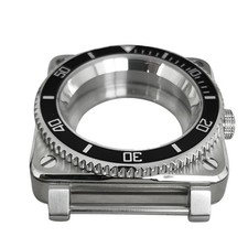 Square Watch Case Stainless Steel Sapphire Glass For NH35/NH36/4R/7S Movement