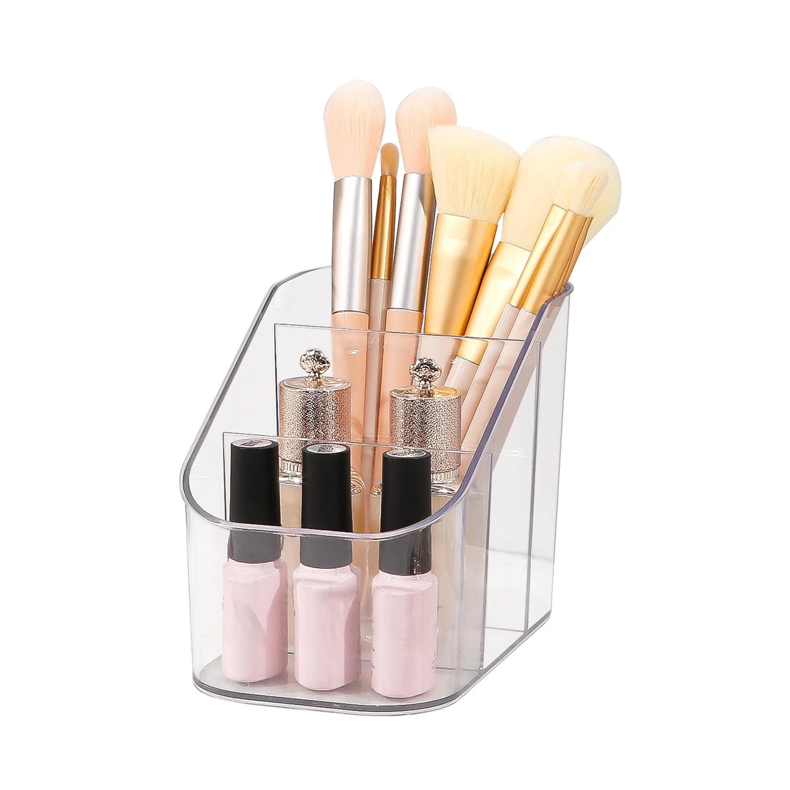 3 Slots Makeup Brush Holder, Acrylic Make Up Brush Holder Organizer for Vanit...