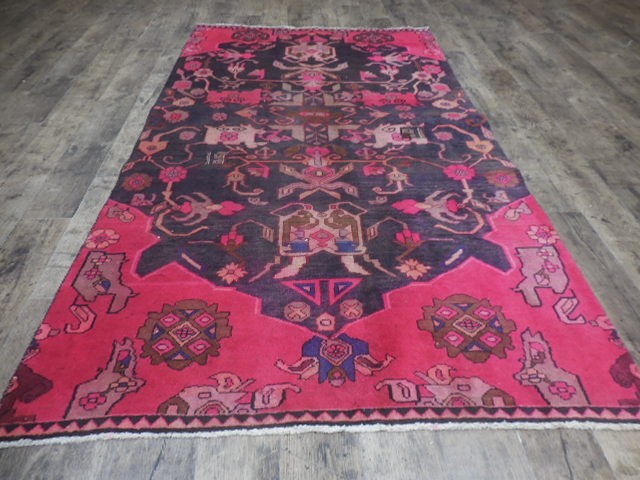 Anatolian Vintage Turkish Rug HandMade Turkish Tribal Geometric Rug 4.5x8 Ft