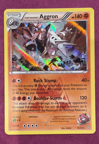 Team Magma's Aggron 14/34 Double Crisis Holo LP