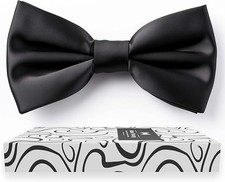 NEW Men's Black Pre-Tied Satin Bow Tie Adjustable Formal Tuxedo Wedding Prom Gif