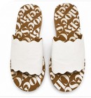SEE BY CHLOE Essie Scalloped Leather Slide Sandals, White, Wmn's 39, Retail $235