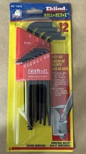 NOS VINTAGE 13212 EKLIND TOOLS 12pc BALL HEX L KEY SET SAE 0.050” To 5/16” USA