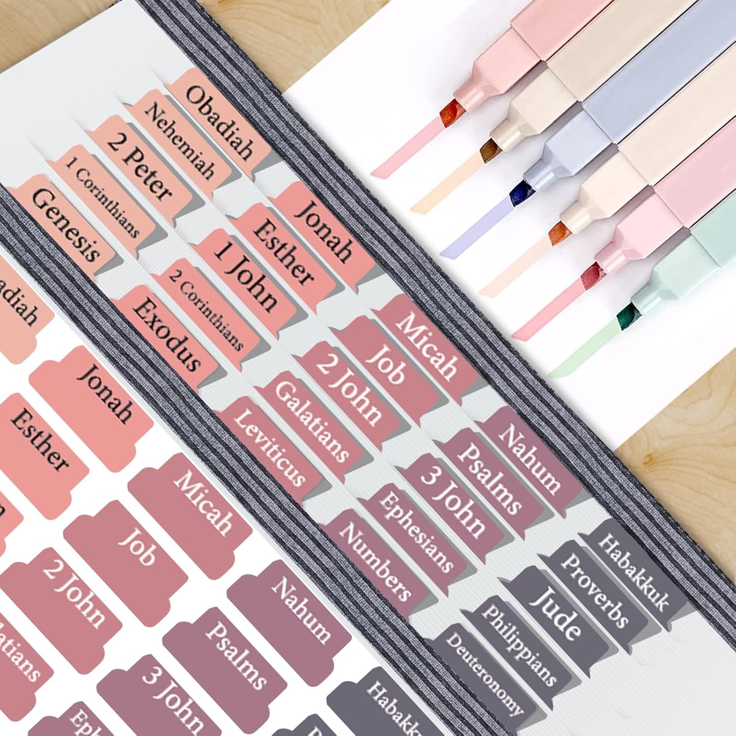 75 Laminated Study Tabs with 6 Highlighters for Women and Men