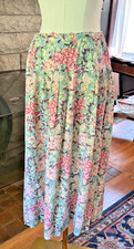 Vintage 1990's Cottagecore Prairie Style 100 R SIlk Skirt M Royal Silk