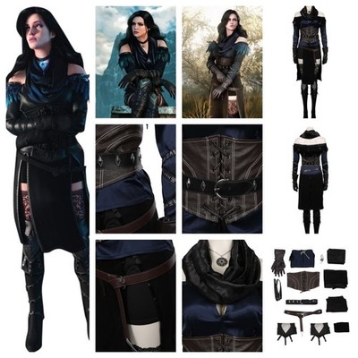 The Witcher 3: Wild Hunt-Yennefer Cosplay Costume Top Skirt Halloween fullset