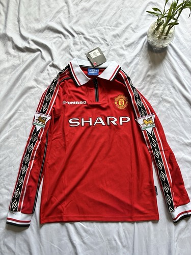 98/99 Man United Home Retro Jersey Beckham #7 Vintage Retro Classic Iconic ✅