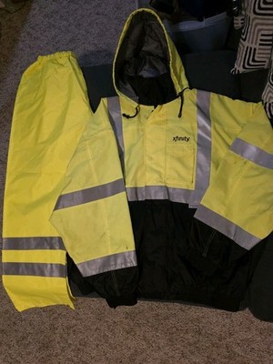 Comcast Xfinity Employee Reflective 4XL Raincoat & 3XLRain Pants