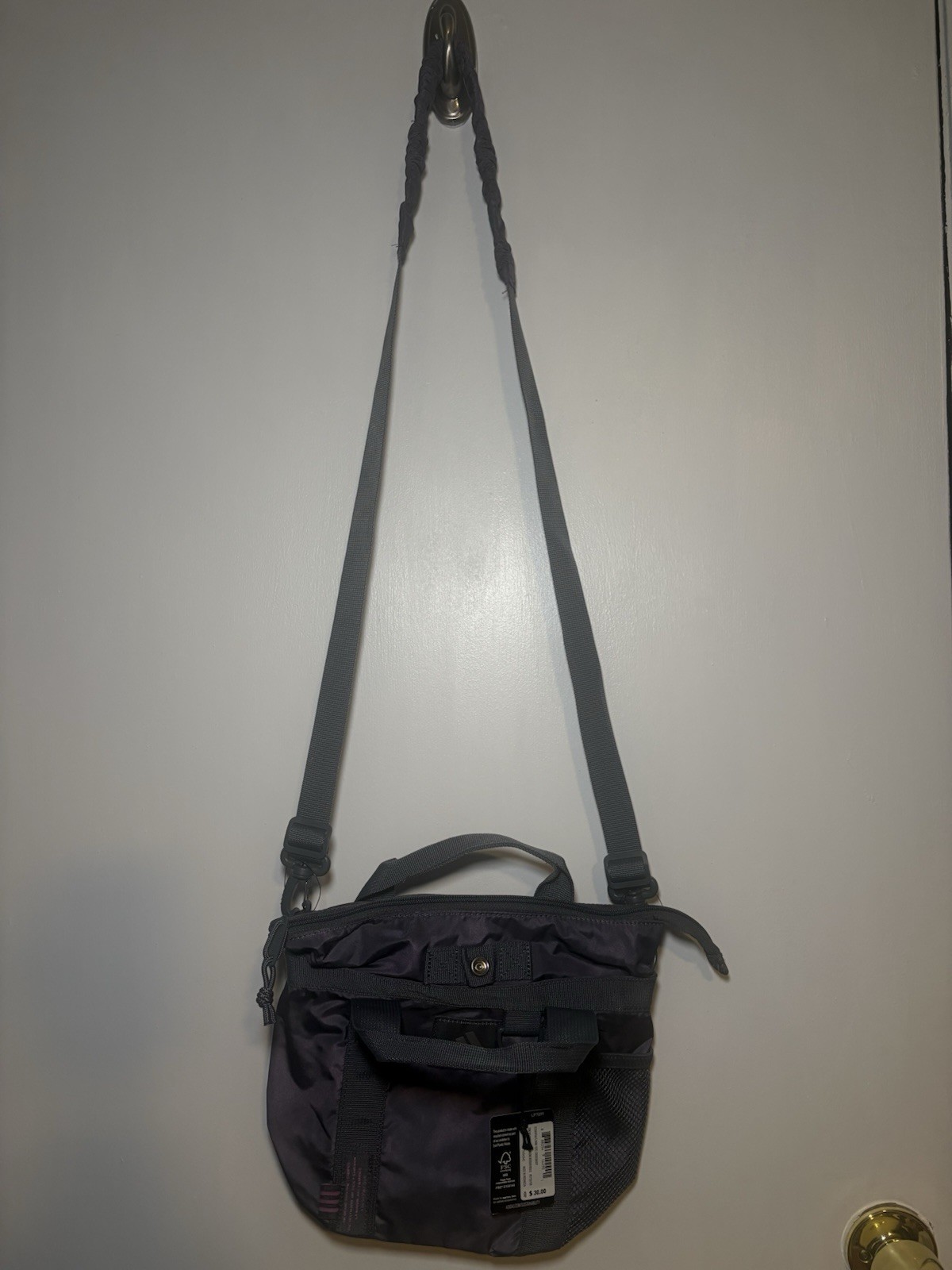 adidas Gray Crossbody Shoulder Bag for Men with Adjustable S