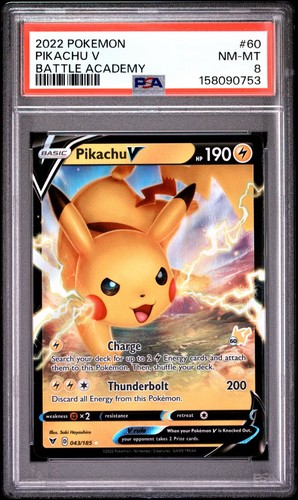 Pikachu V graded PSA 8 for sale on eBay