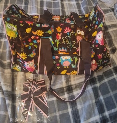 NGil Owl Print Quilted Duffel Bag   Travel / Gym / Tote Bag -NEW