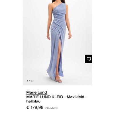 Marie Lund Abendkleid Abiballkleid Abschlusskleid Grau Gr. 36