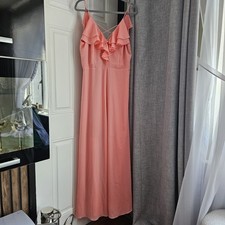 New Look Coral Pink Maxi Dress Size 12 Summer Wedding, Holiday Evening Dres