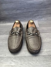 Gucci horsebit 1953 pebble grain metallic gray  loafers uk 10 us 11