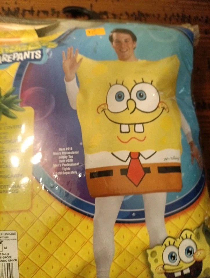 Sponge Bob Square Pants Nickelodeon Rubie’s Adult Halloween Costume Med New G3 - Image 3 of 4