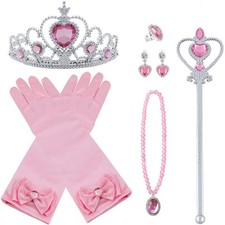 Vicloon Eisprinzessin Kostüm Set 9 Teile Krone Ring Halskette