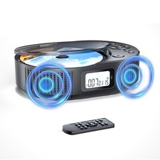 Portable CD Player  CD Player with Speaker Remote Control  Support FM Radio  Black