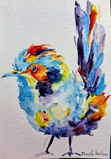 水彩画印象派鸟艺术绘画| eBay