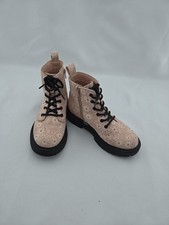 Girls' Zoe Lt Pink Floral Print Zipper Lace-Up Combat Boots By:Art Class-Size 2