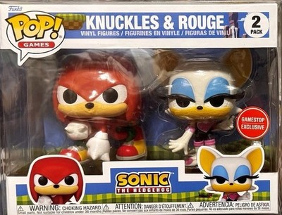 KNUCKLES & ROUGE Funko Pop Games SONIC The HEDGEHOG GameStop EXCLUSIVE LE w/CASE