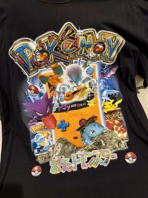 DBRUZE Pokemon short Sleeve Gameboy Color Black T Shirt Size XL