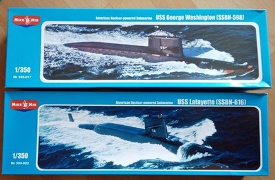 Micro Mir 2 Bausätze 1:350 U-Boote USS Georg Washington USS Lavayette