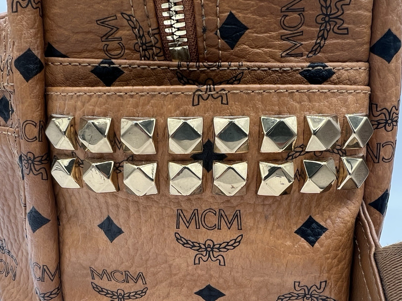 MCM Backpack Medium Brown Leather - image 4