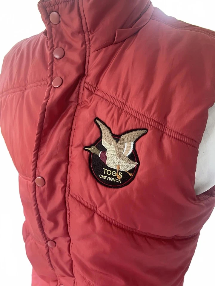 Vintage Chevignon Men's Red Size M Reversible Vest Tog's Unlimited Orange  - Image 2 of 4