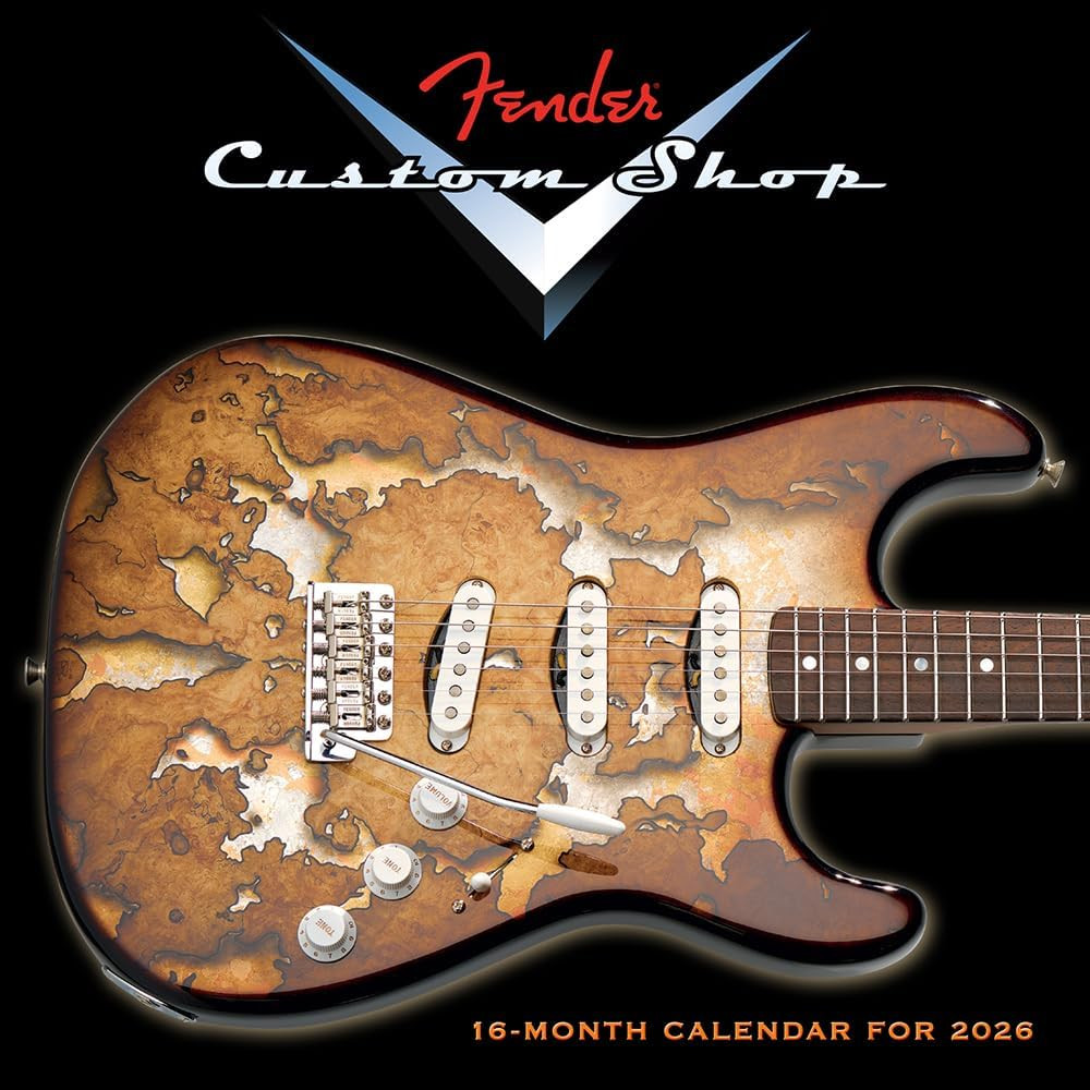 Fender Custom Shop Guitars 2026 Wall Calendar, 16-Month Guitar & Music Photograp