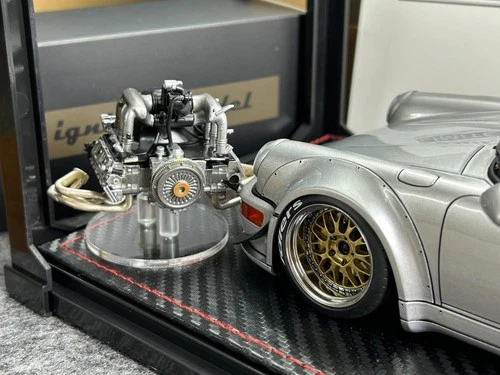 IG Ignition Model 1/18 Porsche 911 RWB 964 Silver with Engine IG2467 Resin Model - Picture 4 of 13